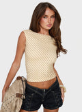 Elevara Boat Neck Top Yellow / Red Stripe