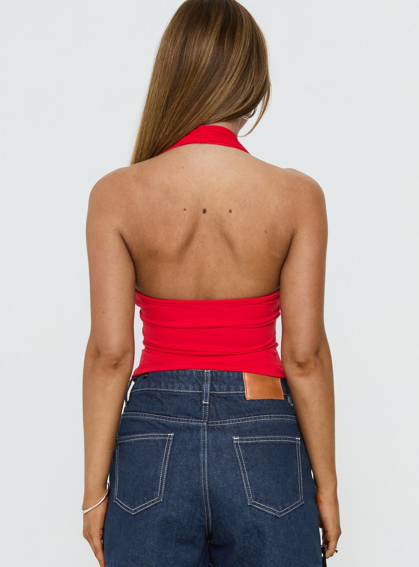 Daily Define Halter Tank Top Red