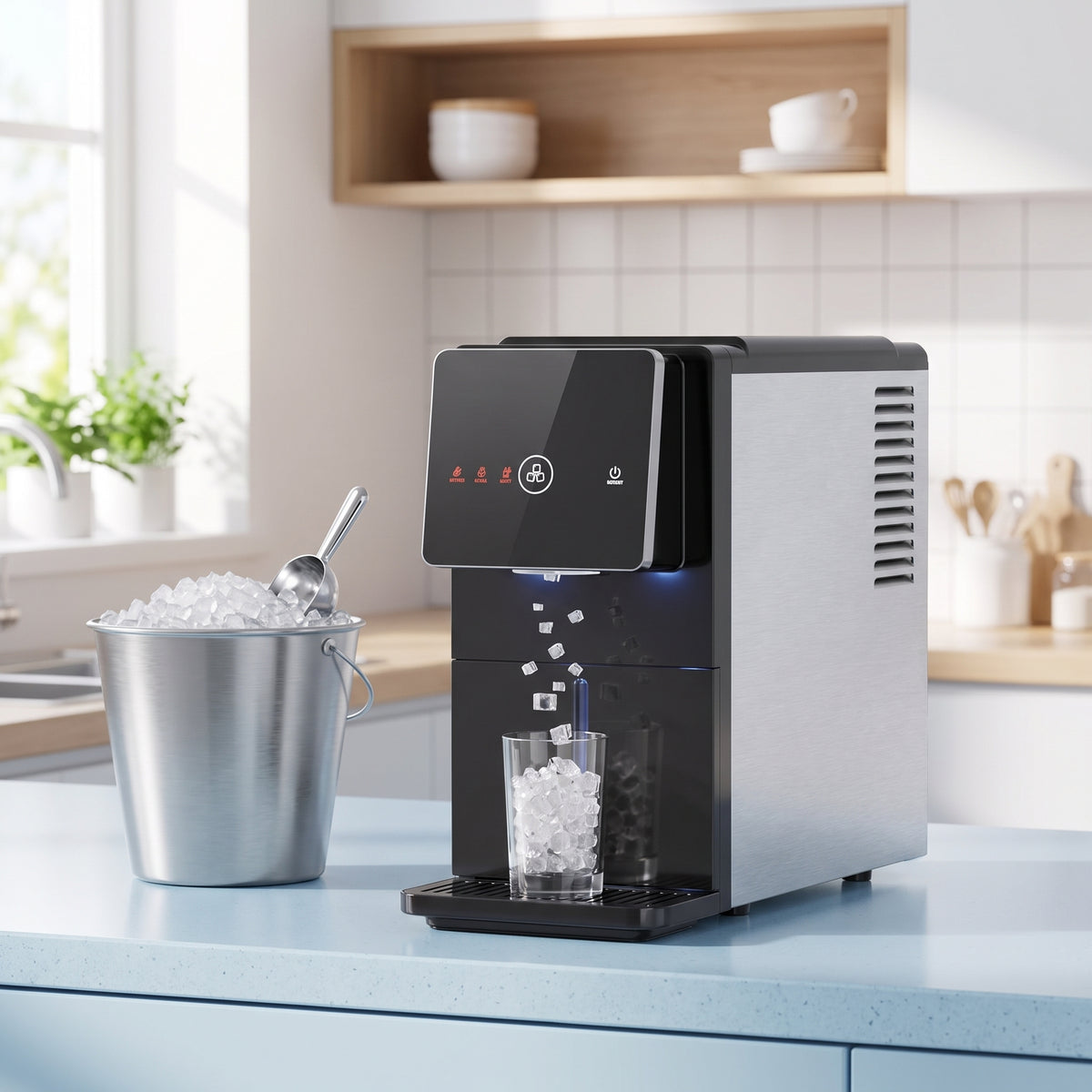 Countertop Nugget Ice Maker – Compact Pellet Ice Machine for Home & Office