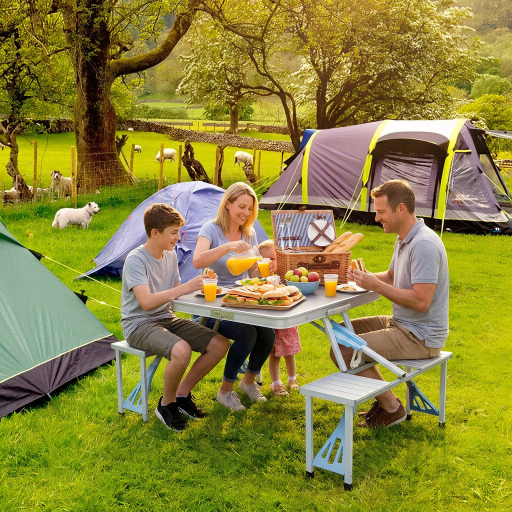 Foldable Table & Chair Set – Compact All-in-One Seating Solution