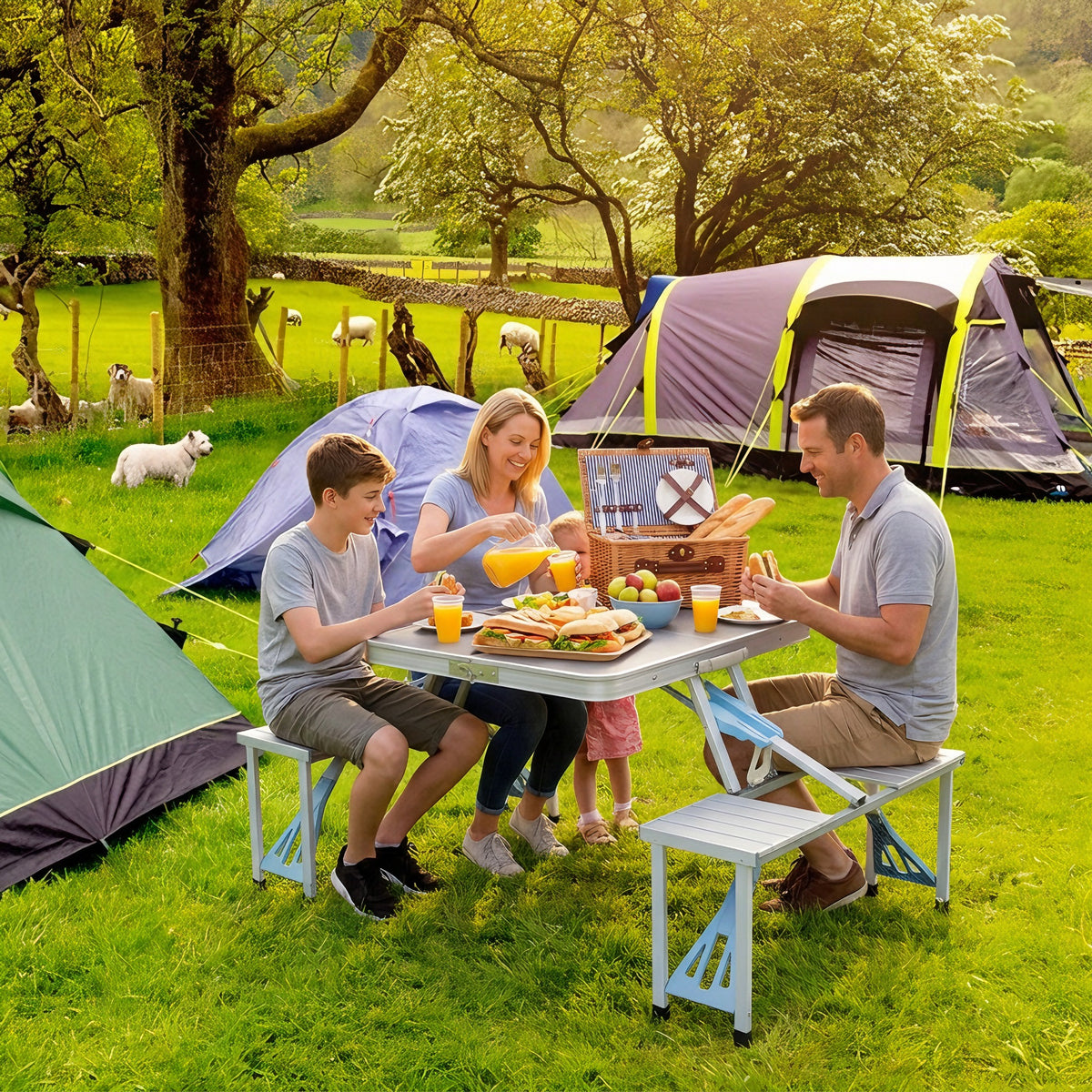 Foldable Table & Chair Set – Compact All-in-One Seating Solution