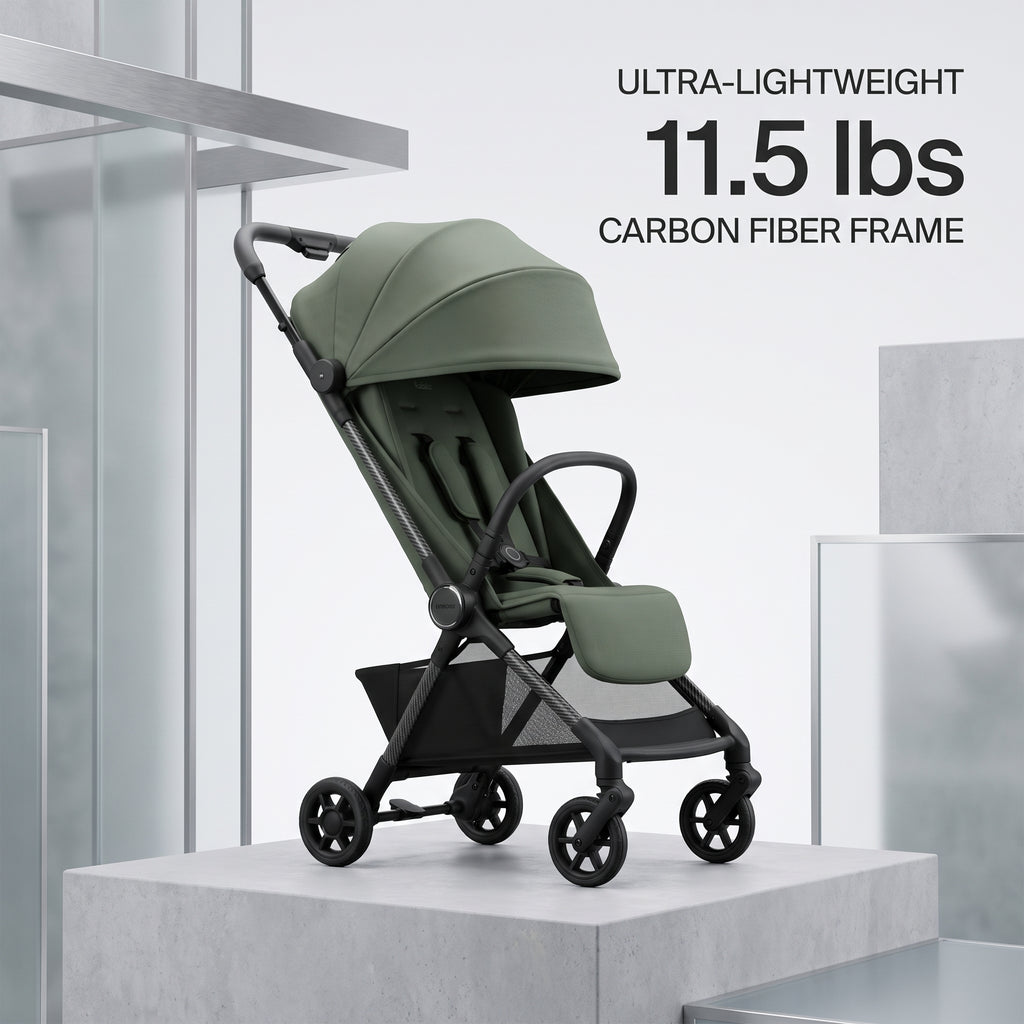 Compact Lightweight Baby Stroller – 11.5LB Ultra-Portable Folding Pushchair with Full Recline & Travel-Friendly Design