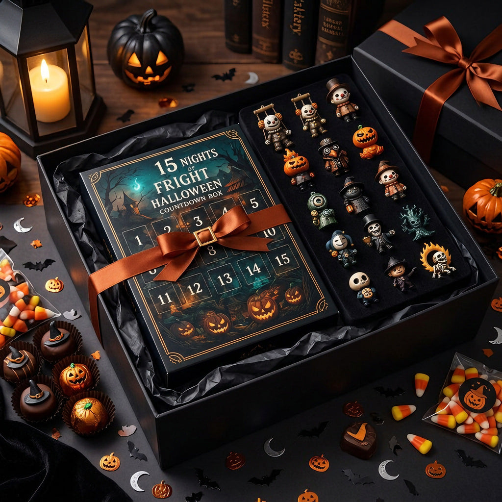 15-Day Halloween Mystery Calendar – Daily Spooky Surprise Countdown Gift Box