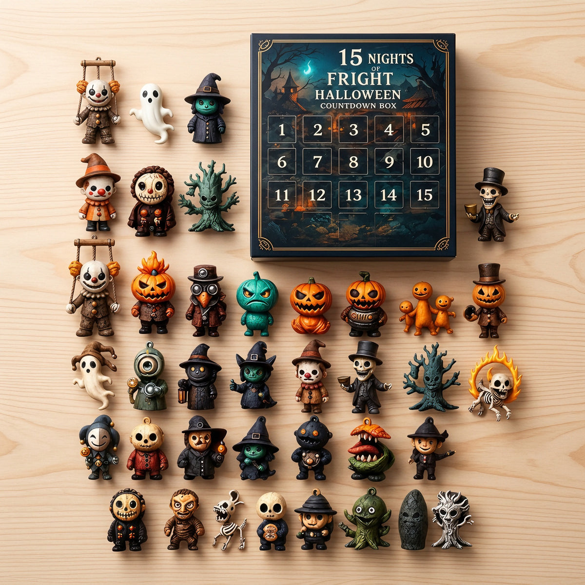 15-Day Halloween Mystery Calendar – Daily Spooky Surprise Countdown Gift Box